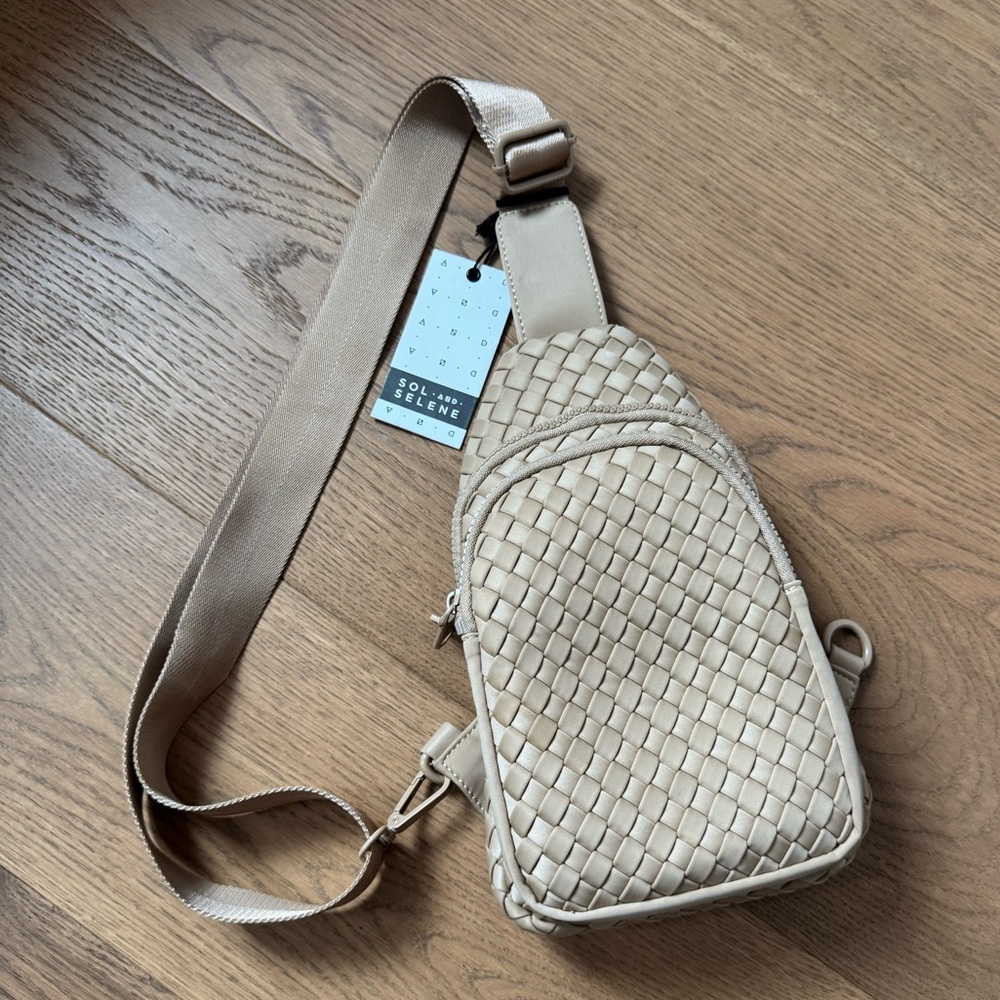 Sol & Selene Beyond The Horizon - Woven Neoprene Bag - Nude Tan Beige - NWT